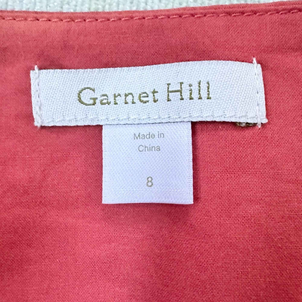 Garnet Hill Orange Floral Skirt Size 8 - Picture 5 of 6